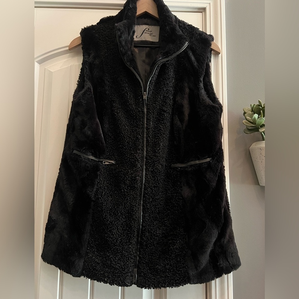 Black Faux Fur Vest